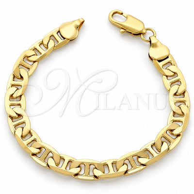 Oro Laminado Basic Bracelet, Gold Filled Style Mariner Design, Polished, Golden Finish, 5.222.022.08 (180 Gauge, 08 MM Thickness, 8 Inches Length)