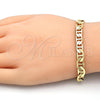 Oro Laminado Basic Bracelet, Gold Filled Style Mariner Design, Polished, Golden Finish, 5.222.023.08 (150 Gauge, 07 MM Thickness, 8 Inches Length)