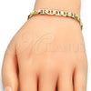 Oro Laminado Basic Bracelet, Gold Filled Style Mariner Design, Polished, Golden Finish, 5.222.023.08 (150 Gauge, 07 MM Thickness, 8 Inches Length)