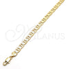 Oro Laminado Basic Bracelet, Gold Filled Style Mariner Design, Polished, Golden Finish, 5.222.023.08 (150 Gauge, 07 MM Thickness, 8 Inches Length)