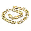 Oro Laminado Basic Bracelet, Gold Filled Style Mariner Design, Polished, Golden Finish, 5.222.023.08 (150 Gauge, 07 MM Thickness, 8 Inches Length)