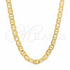 Oro Laminado Basic Necklace, Gold Filled Style Mariner Design, Polished, Golden Finish, 5.222.024.18 (120 Gauge, 05 MM Thickness, 18 Inches Length)