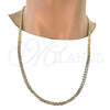 Oro Laminado Basic Necklace, Gold Filled Style Mariner Design, Polished, Golden Finish, 5.222.024.30 (120 Gauge, 05 MM Thickness, 30 Inches Length)