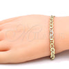 Oro Laminado Basic Bracelet, Gold Filled Style Mariner Design, Polished, Golden Finish, 5.222.024.08 (120 Gauge, 06 MM Thickness, 8 Inches Length)