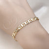 Oro Laminado Basic Bracelet, Gold Filled Style Mariner Design, Polished, Golden Finish, 5.222.024.08 (120 Gauge, 06 MM Thickness, 8 Inches Length)