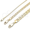 Oro Laminado Basic Bracelet, Gold Filled Style Mariner Design, Polished, Golden Finish, 5.222.024.08 (120 Gauge, 06 MM Thickness, 8 Inches Length)