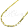 Oro Laminado Basic Necklace, Gold Filled Style Mariner Design, Polished, Golden Finish, 5.222.025.24 (0.80 Gauge, Thickness, 24 Inches Length)
