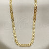 Oro Laminado Basic Necklace, Gold Filled Style Mariner Design, Polished, Golden Finish, 5.222.025.24 (0.80 Gauge, Thickness, 24 Inches Length)