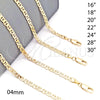Oro Laminado Basic Necklace, Gold Filled Style Mariner Design, Polished, Golden Finish, 5.222.025.24 (0.80 Gauge, Thickness, 24 Inches Length)