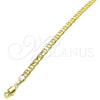 Oro Laminado Basic Bracelet, Gold Filled Style Mariner and Mariner Design, Polished, Golden Finish, 5.222.025.07 (100 Gauge, 04 MM Thickness, 7 Inches Length)