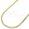Oro Laminado Basic Necklace, Gold Filled Style Mariner Design, Polished, Golden Finish, 5.222.026.30 (0.80 Gauge, 03 MM Thickness, 30 Inches Length)