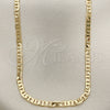 Oro Laminado Basic Necklace, Gold Filled Style Mariner Design, Polished, Golden Finish, 5.222.026.30 (0.80 Gauge, 03 MM Thickness, 30 Inches Length)