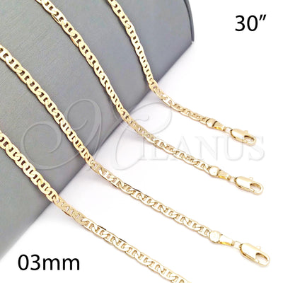 Oro Laminado Basic Necklace, Gold Filled Style Mariner Design, Polished, Golden Finish, 5.222.026.30 (0.80 for wholesale, main product view