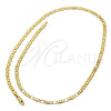 Oro Laminado Basic Necklace, Gold Filled Style Pave Mariner Design, Polished, Golden Finish, 5.222.029.28 (0.80 Gauge, 04 MM Thickness, 28 Inches Length)