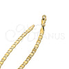 Oro Laminado Basic Necklace, Gold Filled Style Pave Mariner Design, Polished, Golden Finish, 5.222.029.28 (0.80 Gauge, 04 MM Thickness, 28 Inches Length)