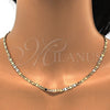 Oro Laminado Basic Necklace, Gold Filled Style Pave Mariner Design, Polished, Golden Finish, 5.222.029.28 (0.80 Gauge, 04 MM Thickness, 28 Inches Length)