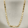 Oro Laminado Basic Necklace, Gold Filled Style Pave Mariner Design, Polished, Golden Finish, 5.222.029.28 (0.80 Gauge, 04 MM Thickness, 28 Inches Length)