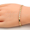 Oro Laminado Basic Bracelet, Gold Filled Style Mariner Design, Polished, Golden Finish, 5.222.029.07 (0.80 Gauge, 04 MM Thickness, 7 Inches Length)