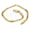 Oro Laminado Basic Bracelet, Gold Filled Style Mariner Design, Polished, Golden Finish, 5.222.029.07 (0.80 Gauge, 04 MM Thickness, 7 Inches Length)