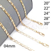 Oro Laminado Basic Necklace, Gold Filled Style Mariner Design, Diamond Cutting Finish, Golden Finish, 5.222.030.24 (0.80 Gauge, 04 MM Thickness, 24 Inches Length)