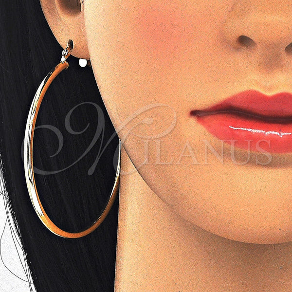 Oro Laminado Large Hoop, Gold Filled Style Hollow Design, Polished, Golden Finish, 5.134.018.60
