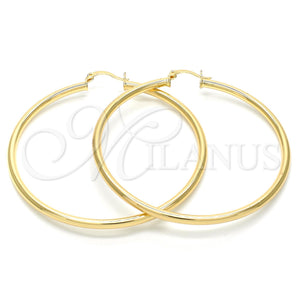 Oro Laminado Large Hoop, Gold Filled Style Hollow Design, Polished, Golden Finish, 5.134.018.60