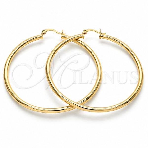 Oro Laminado Large Hoop, Gold Filled Style Hollow Design, Polished, Golden Finish, 5.134.018.60