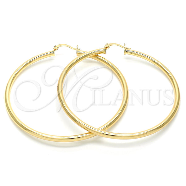 Oro Laminado Large Hoop, Gold Filled Style Hollow Design, Polished, Golden Finish, 5.134.018.60