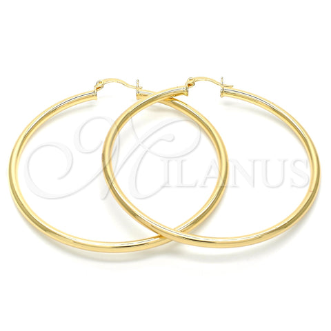 Oro Laminado Large Hoop, Gold Filled Style Hollow Design, Polished, Golden Finish, 5.134.018.60