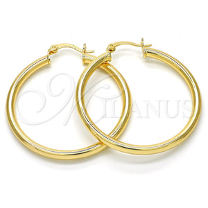 Oro Laminado Medium Hoop, Gold Filled Style Hollow Design, Polished, Golden Finish, 5.134.023.35