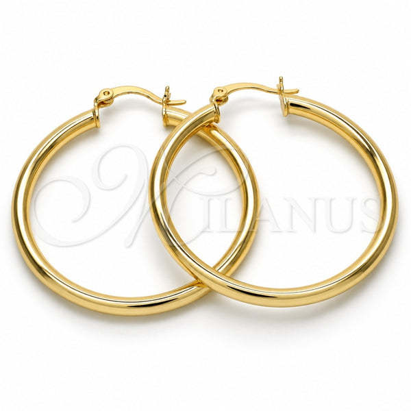 Oro Laminado Medium Hoop, Gold Filled Style Hollow Design, Polished, Golden Finish, 5.134.023.35