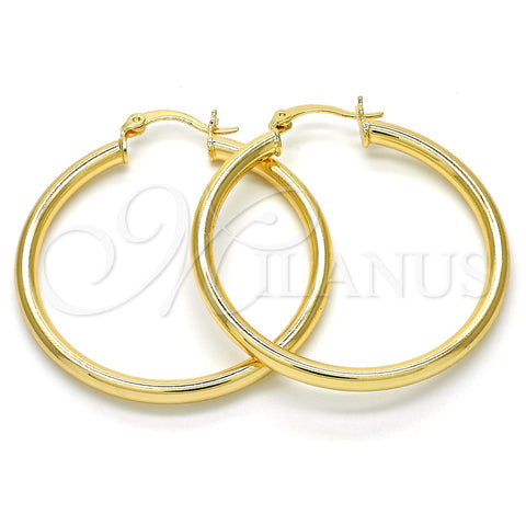Oro Laminado Medium Hoop, Gold Filled Style Hollow Design, Polished, Golden Finish, 5.134.023.35