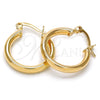 Oro Laminado Small Hoop, Gold Filled Style Hollow Design, Polished, Golden Finish, 5.134.027.20