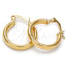 Oro Laminado Small Hoop, Gold Filled Style Hollow Design, Polished, Golden Finish, 5.134.027.20