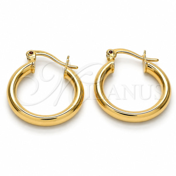 Oro Laminado Small Hoop, Gold Filled Style Hollow Design, Polished, Golden Finish, 5.134.027.20