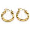 Oro Laminado Small Hoop, Gold Filled Style Hollow Design, Polished, Golden Finish, 5.134.027.20