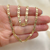 Oro Laminado Basic Necklace, Gold Filled Style Mariner Design, Diamond Cutting Finish, Golden Finish, 5.222.030.28 (0.80 Gauge, 04 MM Thickness, 28 Inches Length)