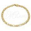 Oro Laminado Basic Bracelet, Gold Filled Style Mariner Design, Diamond Cutting Finish, Golden Finish, 5.222.030.07 (0.80 Gauge, 04 MM Thickness, 7 Inches Length)