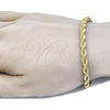 Oro Laminado Basic Bracelet, Gold Filled Style Rope Design, Polished, Golden Finish, 5.222.033.08 (05 MM Thickness, 8 Inches Length)
