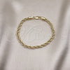 Oro Laminado Basic Bracelet, Gold Filled Style Rope Design, Polished, Golden Finish, 5.222.033.08 (05 MM Thickness, 8 Inches Length)