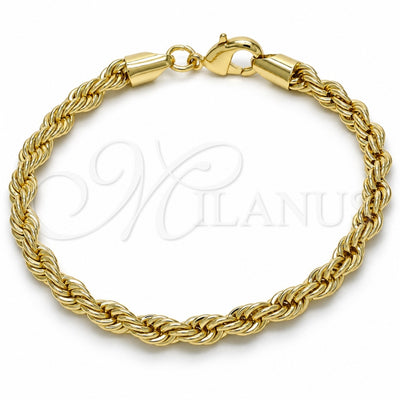 Oro Laminado Basic Bracelet, Gold Filled Style Rope Design, Polished, Golden Finish, 5.222.033.08 (05 MM Thickness, 8 Inches Length)