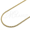 Oro Laminado Basic Necklace, Gold Filled Style Rope Design, Polished, Golden Finish, 5.222.034.24 (04 MM Thickness, 24 Inches Length)
