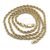 Oro Laminado Basic Necklace, Gold Filled Style Rope Design, Polished, Golden Finish, 5.222.034.24 (04 MM Thickness, 24 Inches Length)