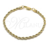 Oro Laminado Basic Bracelet, Gold Filled Style Rope Design, Polished, Golden Finish, 5.222.034.08