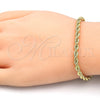 Oro Laminado Basic Bracelet, Gold Filled Style Rope Design, Polished, Golden Finish, 5.222.034.08 (04 MM Thickness, 8 Inches Length)