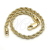 Oro Laminado Basic Bracelet, Gold Filled Style Rope Design, Polished, Golden Finish, 5.222.034.08 (04 MM Thickness, 8 Inches Length)