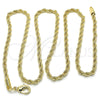 Oro Laminado Basic Necklace, Gold Filled Style Rope and Twist Design, Polished, Golden Finish, 5.222.035.20 (03 MM Thickness, 20 Inches Length)
