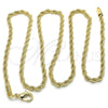 Oro Laminado Basic Necklace, Gold Filled Style Rope and Twist Design, Polished, Golden Finish, 5.222.035.24 (03 MM Thickness, 24 Inches Length)