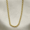 Oro Laminado Basic Necklace, Gold Filled Style Rope and Twist Design, Polished, Golden Finish, 5.222.035.24 (03 MM Thickness, 24 Inches Length)