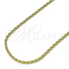 Oro Laminado Basic Necklace, Gold Filled Style Rope Design, Polished, Golden Finish, 5.222.036.18
